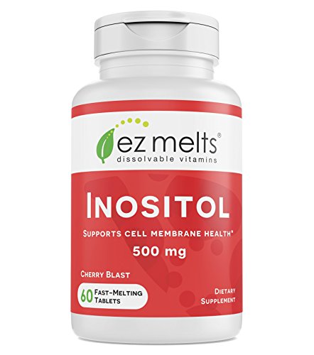 EZ Melts Inositol as Myo-Inositol for PCOS, 500 mg, Sublingual Vitamins, Vegan, Zero