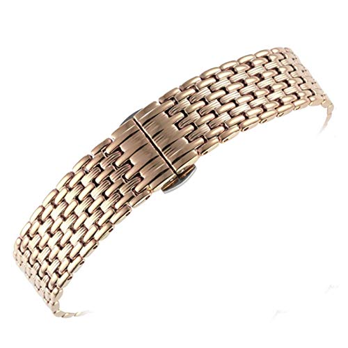 Bracelet de montre en acier inoxydable à boucle papillon pour homme et femme