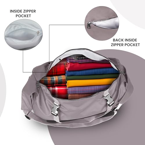 Image of Storite Travel Duffle Bag with Shoe Compartment, Cherry Pink, 43x22x18.5 cm