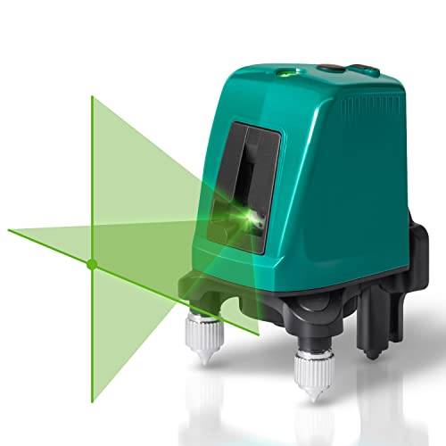 TEQStone Kreuzlinienlaser Selbstnivellierend Grün 2x Linien Laser Wasserwaage mit Drehhalterung & Schutztasche, Kombilaser Nivelliergerät für Haus Renovierung, Umbau und Streichen Cover