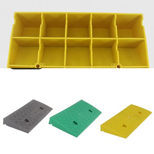 Alfombrillas de rampa plásticas, ayuda para arranque en colina, aptas para autos de chasis bajo y vehículos eléctricos, resistentes a rayones (Verde, 50 x 27 x 13 cm) miniatura 7