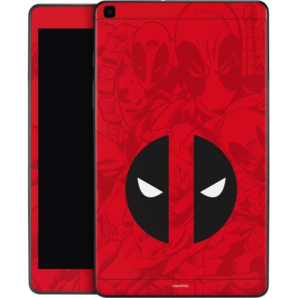 Skinit Decal Tablet Skin Compatible with Galaxy Tab A 8in (2019) - Officially Licensed Marvel Deadpool Deadpool Emblem Design