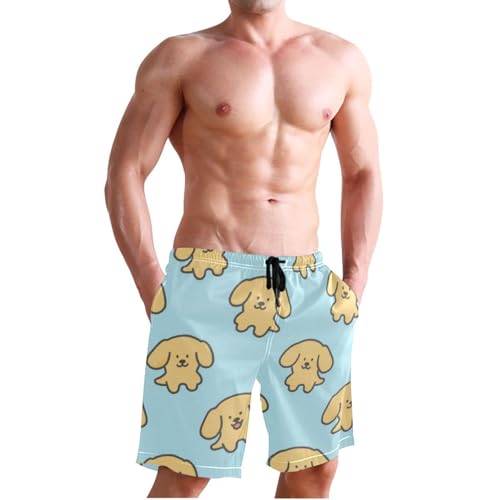 Blue Cartoon Dog Men Shorts Casual Double Layer Mens Shorts with Compression 8”/ 9” Long XL Plus Size Beach Volleyball4
