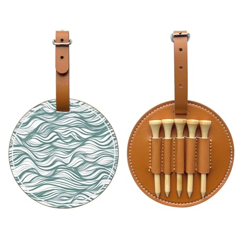 WXXWXD Green wavy stripe Printed Golf Tee Storage Bag - Portable Storage, Easily Organize Tees