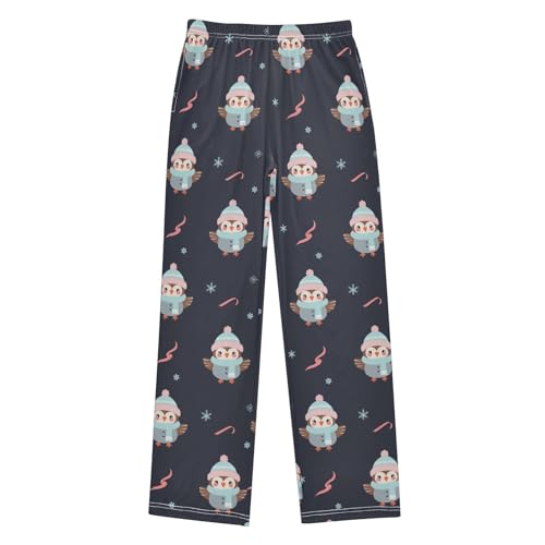 Boys' Pants Christmas Owl Animal Snowflake Long Bottoms Jogger Pants Elastic Waist Trousers with Pockets S-XL