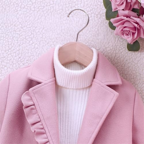 Girls Winter Dress Coat Button Peacoat Notch Lapel Double Breasted Outerwear with Pockets 5 14 Years Bubble Coat4