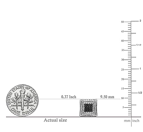 Dazzlingrock Collection 0.16 Carat (Ctw) Round Black & White Diamond Kite Shape Unisex Stud Earrings In 925 Sterling Silver In Screw Back #TOP4
