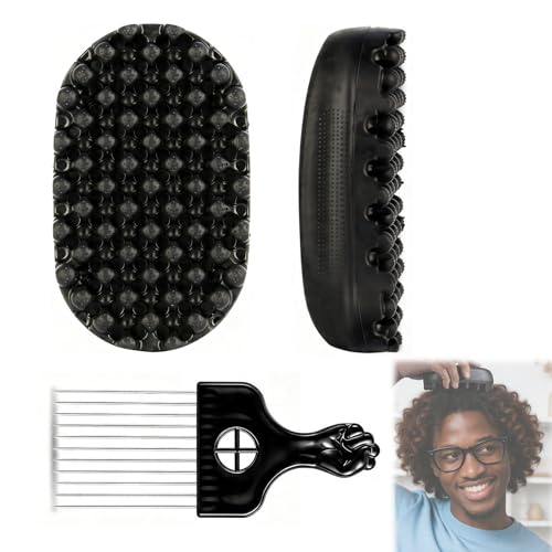 Set de 2 esponjas para rizos y peines afro miniatura 1