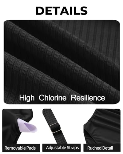 Tempt Me Womens One Piece Swimsuit - Tummy Control Bathing Suit V Wired Ribbed Full Coverage 2025 Swimwear4