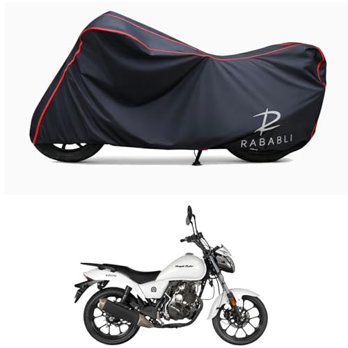 Image of Waterproof Bike Body Cover Compatible for | Aftek Knight Rider KR-170 | Taffeta Fabric, Red Piping Design, Bottom Elastic Fit | Dustproof, Sun UV & Rain Protection for All Bikes