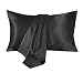 CoutureBridal® Satin Kissenbezug 40 x 60 cm Schwarz Doppelpack hochwertige Kissenhülle Kopfkissenbezug 40x60 aus Mikrofaser,2 Stück Kissenbezug Set für Haar - und Hautpflege
