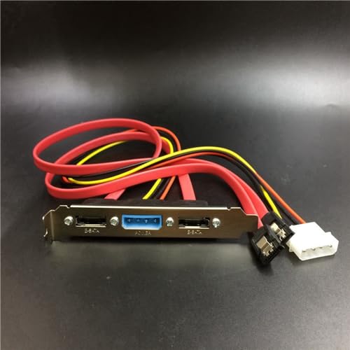 Cable PC DIY SATA a ESATA y 4Pin IDE Molex con soporte PCI miniatura 6