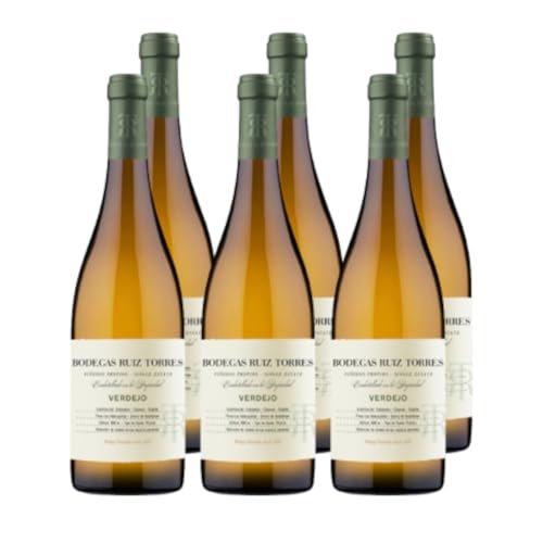 PACK 6 - Vino Verdejo Bodegas Ruiz Torres – Blanco Joven Fresco y Afrutado – Gourmet Extremadura – Medalla de Oro Concurso Mundial de Bruselas 2025