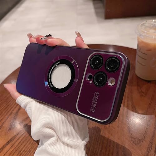 Étui de chargement sans fil haut de gamme violet pour iPhone 14 Pro Max