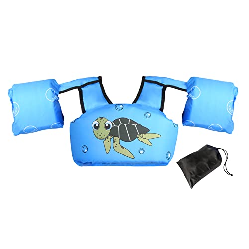 JEVDES Toddler Swim Vest for Kids 30-50 Lbs Boy and Girl, Adjustable Safety Strap Shoulder Harness Floats Vest Arm Wings for 2,3,4,5,6 Years Old Baby Children Sea Beach Pool