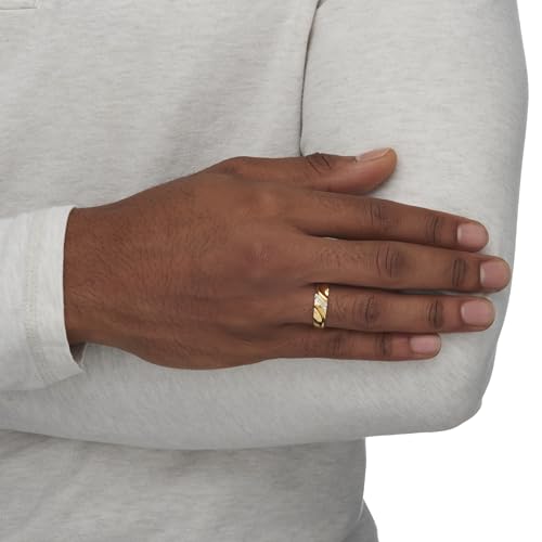 PalmBeach Men's Yellow Gold-plated Sterling Silver Genuine Diamond Accent Wedding Band Ring (2.5mm) Sizes 9-134