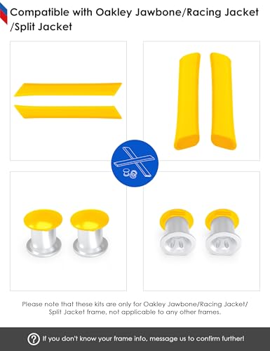 Image of BLAZERBUCK Replacement Earsocks & Bolt for Oakley Jawbone /Racing Jacket /Split Jacket Sunglasses - Yellow