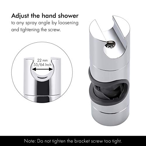 Kes Replacement Hand Shower Bracket For Slide Bar Adjustable 19-25Mm O.d Chrome Plated, Pb4 #TOP4