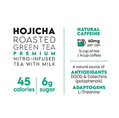 Twrl Milk Tea - Hojicha Roasted Green Milk Tea Made With Plant-Based Milk, Low Sugar, Organic, Antioxidant-Rich And Nitro-Infused For Smooth Taste - 7.5 Ounce, Pack Of 12 #TOP5