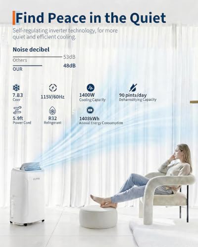 Image of Garvee Portable Air Conditioners 14000 BTUs,1400W 850 Sq.Ft CEER 7.83