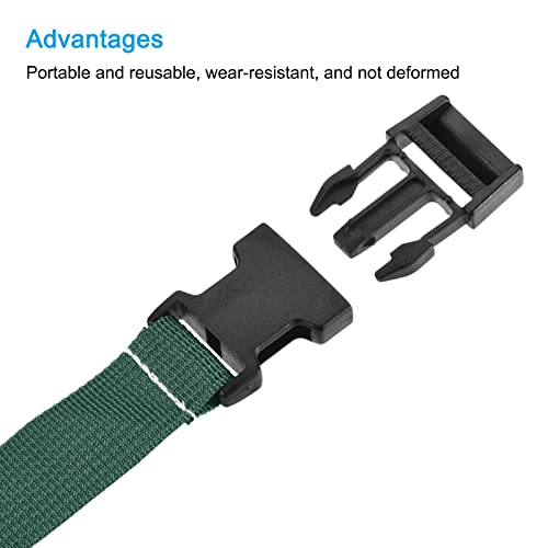 Image of MECCANIXITY Utility Strap with Buckle 1x98 Inch Polyester Quick Release Adjustable Belt for Travel Outdoor Bag Luggage Packing (Light Green, Pack of 2)