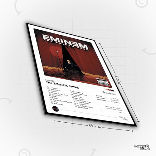 Image of Thepaper9store Pack of 8 - Eminem Music Album Art Wall Posters (8.4 x 12 Inch) Adhesive Tape Included | Aesthetic Wall Decor for Bedroom, Living Room, Office