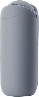 Car Trash Can with Lid, Portable Silicone Vehicle Cup Holder Dustbin Garbage Can, Compact Round Automobile Interior Rubbish Bin Garbage Container, Universal for RV Truck SUV (Gray)
