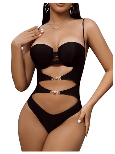 Maillot de bain une pièce croisé noir idéal pour vos soirées piscine
