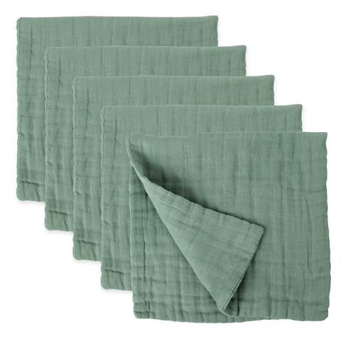 Lanjue 5 Stück Spucktücher Baby, Weiche Mulltücher Baby 50x25 cm aus...
