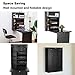 Tangkula Wall Mounted Table, Fold Out Convertible Desk, Multi-Functional Wall Mounted Laptop Desk, Writing Desk Home Office Desk with Large Storage Area (Black)