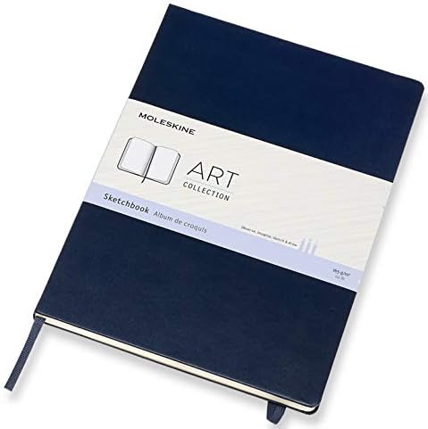 Moleskine 21 x 29.7 cm A4 Size Art Collection Sketchbook Album for Sketching, Hard Cover and Elastic Closure, Paper Suitable for Pens, Pencils and Pastels, Colour Sapphire Blue 96 pages