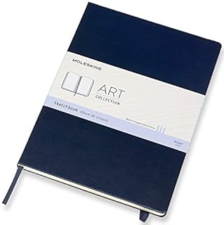 Moleskine 21 x 29.7 cm A4 Size Art Collection Sketchbook Album for Sketching, Hard Cover and Elastic Closure, Paper Suitable for Pens, Pencils and Pastels, Colour Sapphire Blue 96 pages