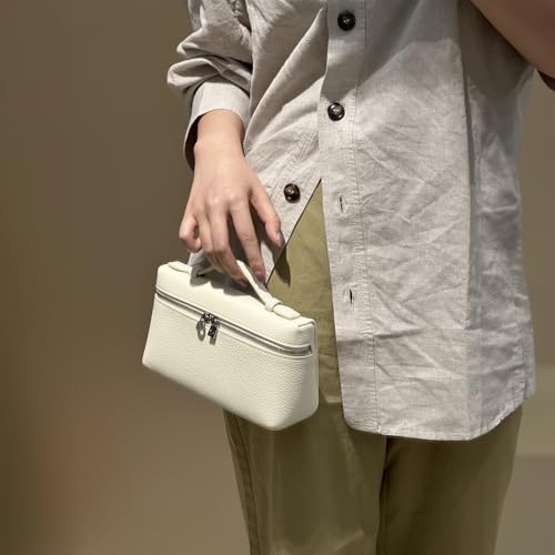 Image of Crossbody Bag for Women Top-Handle Pouch Bag Designer Shoulder Leather Handbag Trendy Purse (Beige)