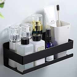 Estanteria Tetris YIGII Estanteria Baño Adhesivo - Estanteria Ducha sin Taladro Rectangular Estantes para Pared Negro