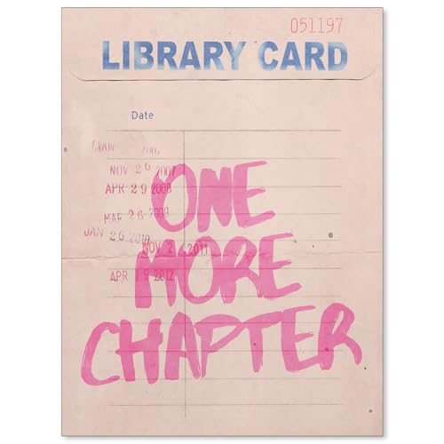 XMOPNITIN Pink Vintage Library Wall Art One More Chapter Book Poster Trendy Bookish Quote Canvas...