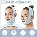 Face Lifting Belt for Sleeping, Ice Silk Chin Strap for Double Chin Reduction & Non-Surgical Face Lift, V-Shaped Firming Band for Overnight Tightening & Jawline Contouring (Light Blue)