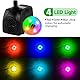 NATPOW Springbrunnenpumpe Aussen mit LED, RGB Teichpumpe für Miniteich, Aquariumpumpe mit 3 Wechselnden Farben, 3 Düsen, 800L/h 15W Gartenbrunnen Pumpe Klein für Gartenteich, Teich, Wasserfall