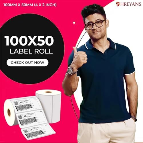 Image of ShreyansDirect Thermal Labels (Pack of 5, 100mm x 50mm)
