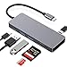 Produktbild USB C HUB,UHS-II Card Slot SD 4.0 /TF-Kartenleser,Hotott 2 USB 3.0 Ports Type C PD 87W Adapter für MacBook Pro/Air, Chromebook, Samsung S10, Huawei P20pro usw