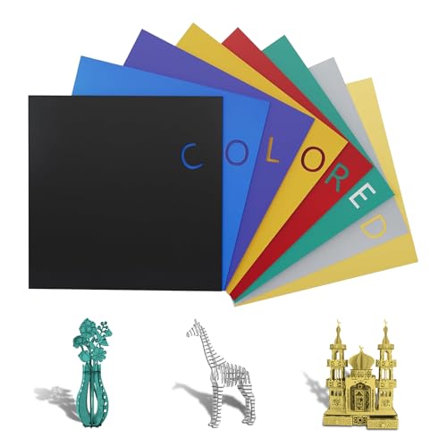 Creatorally Farbige Sperrholz 3mm, Linde Sperrholzplatte Bunte 30x30 cm 8 Stück für Laser Schneiden und Gravieren, Unbehandeltes Holzplatte zum DIY Holzver Brennung (8 Farben)