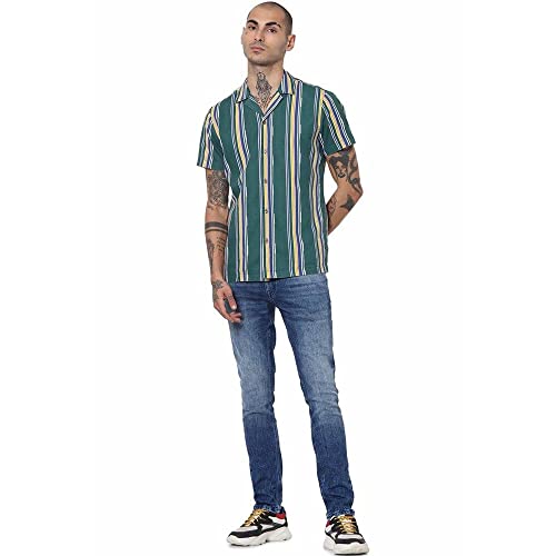 Image of JACK & JONES Men's Cotton Striped Slim Fit Casual Shirt