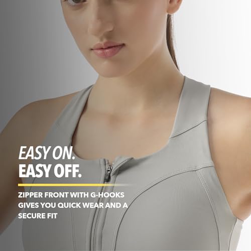 Image of Boldfit Sports Bra for Women,Premium Nylon Blend Padded Gym Bra for Woman with Criss Cross Back & Front Zip,Boldtech Sweat-Wicking,Stretch Fit,Durable & Comfortable Activewear for Gym,Yoga & Training