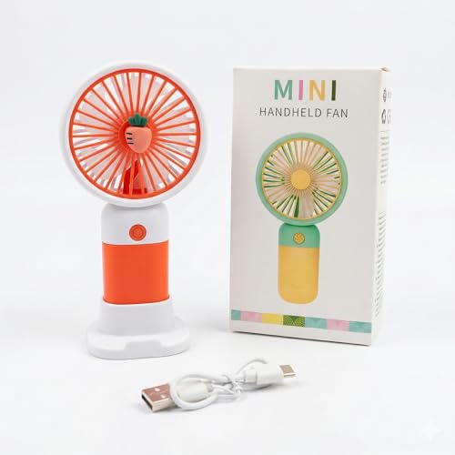 Image of Portable USB Rechargeable Hand Fan with 3 Speed Modes, Perfect for Indoor & Outdoor Use, Stylish Multicolour