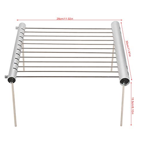 EBTOOLS Portable Barbecue Grille, Camping Barbecue Grille Pliable Compact Léger Grille de Barbecue Support de BBQ Détachable Mini Barbecue Gril en Acier Inoxydable pour Camping Randonnée Pique-Nique