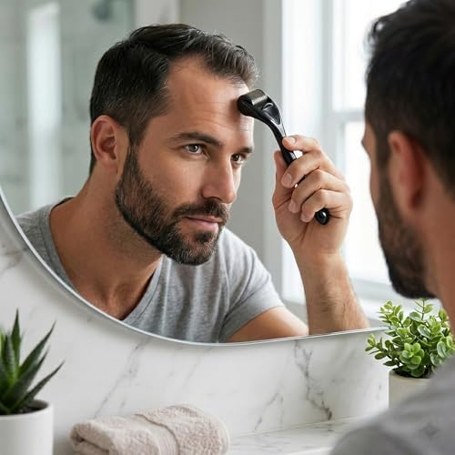 Image of Sifoz Derma Roller For Hair Growth 0.5 mm With 540 Titanium Needles Microneedle Roller For Face, Body, Scalp and Beard | For Women and Men | Reduces Acne Scars | Repairs Damaged Hair, Activates Hair Follicles | Safe & Effective