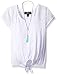 Amy Byer Big Girls' Tie Front Top with Lace Sleeves