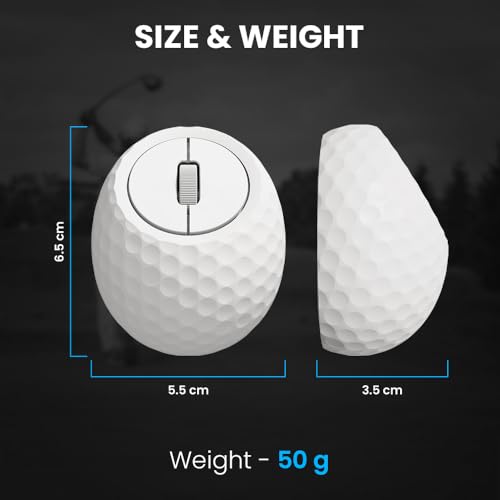 Image of Sports 123 Addition Bluetooth Mouse with 2.4 GHz & BT 5.3 Dual Wireless, 6 Buttons, C-Type Charging, RGB Lights, Connect 3 Devices, Ergonomic Design for Laptop, Smartphone, Tablet (Golf)