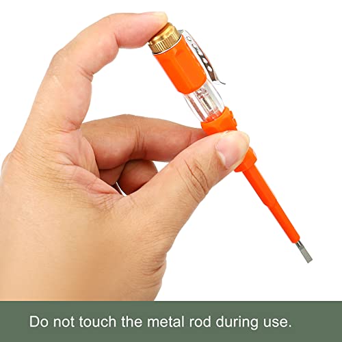 Image of YOKIVE 2 Pcs Voltage Circuit Tester, 3mm Slotted Screwdriver, Great for Office, Art, Home, Daily Use (AC 100-500V, Orange)