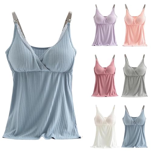 Camiseta de maternidad para mujer, cuello en V, sin mangas, tirantes ajustables, lactancia materna, camiseta de lactancia, camiseta de lactancia para mujer, camiseta sin mangas