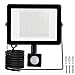 LED Foco Exterior con Sensor Movimiento, Proyector Led Impermeable IP65 Floodlight Led Foco Blanco Frío 6500K Exterior Iluminación para Patio, Almacén, Camino, Jardín (50W, 1Pack)